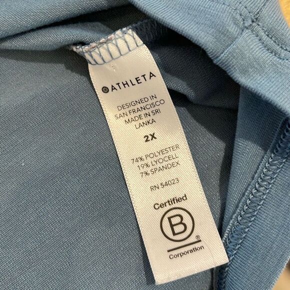 Athleta Womens Crew Neck Classic Muscle Tee Tank Top Teal Blue 2X - Picture 5 of 7